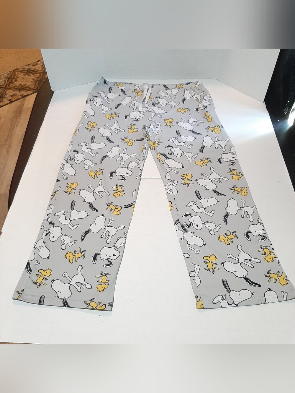Peanuts Snoopy And Woodstock Adult L/XL Gray Pajama Pants